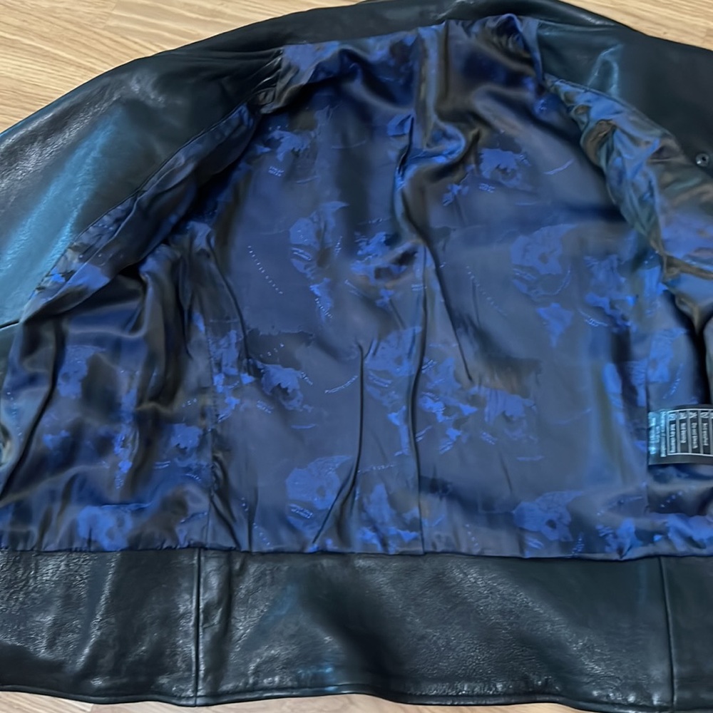 Black Genuine leather moto jacket - Picture 8 of 14